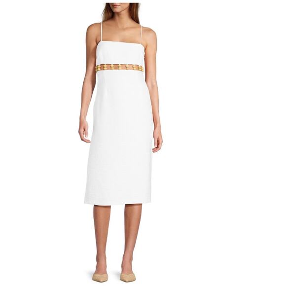 Antonio Melani Eos Crinkle Gauze Cut Out Beaded Square Neck Dress, Sz 4 -- NWT - Picture 9 of 13